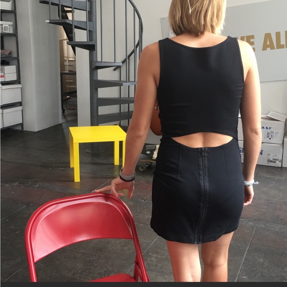 Theory Sleeveless Body Con Cut Out Back Zipper Skirt Size 4
